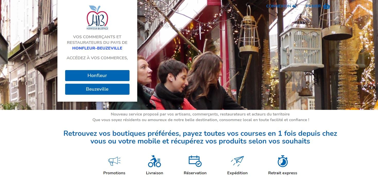 
[ Mes commerces à Honfleur Beuzeville]
 Mise en ligne d'une plateforme d'e-commerce pour le territoire :



 Retrouvez vos boutiques préférées, 1